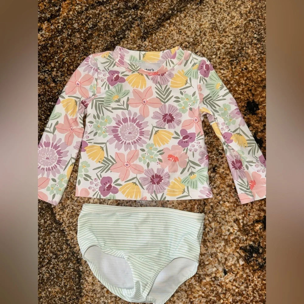 Carter's Floral Swim Set - Pink, Purple, Yellow, Green